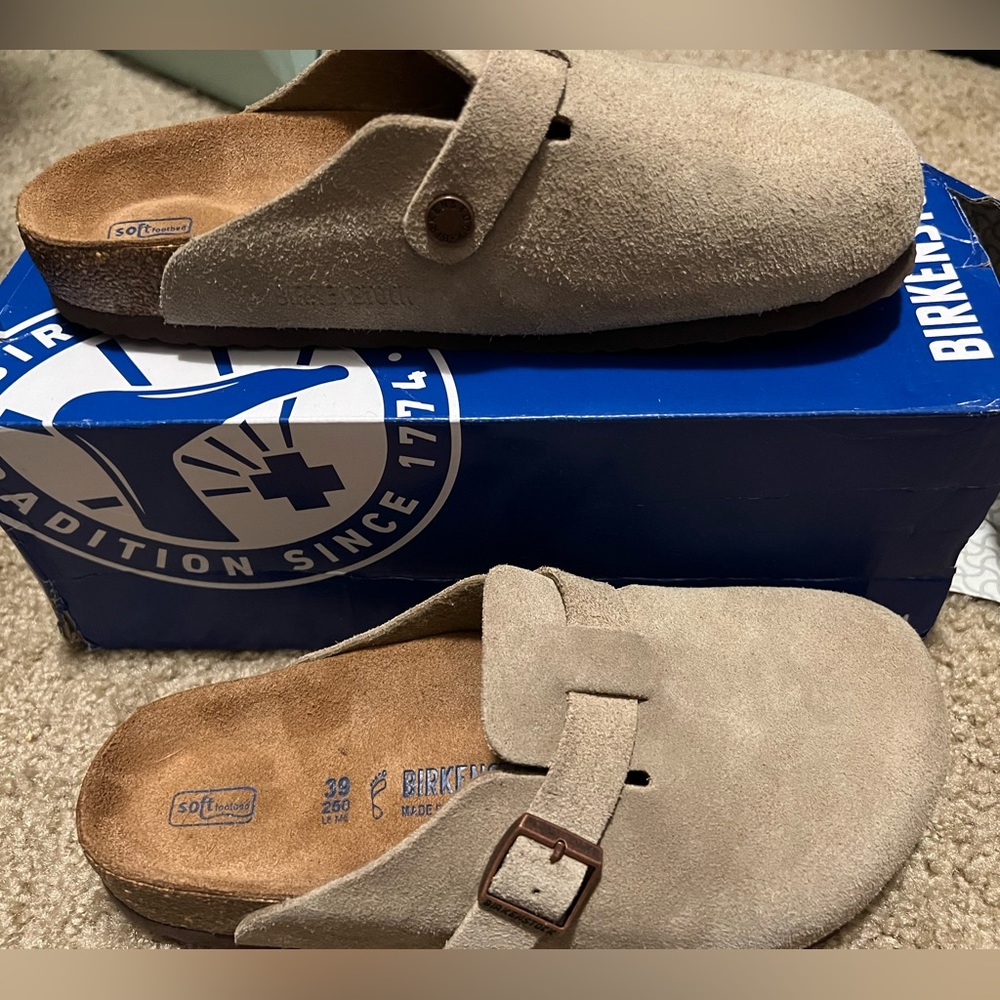 Birkenstock Boston Taupe Size 39